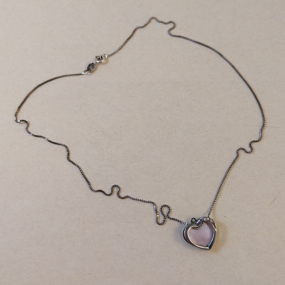 Sterling  Silver Heart Necklace - Picture 6 of 14